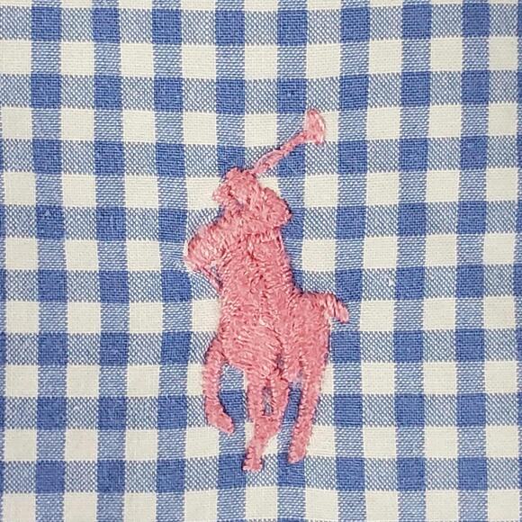 Polo Ralph Lauren Shirt Men's Size XLT Blue Gingham Pink Pony Button Down LS - Picture 4 of 14